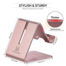 Load image into Gallery viewer, Cell Phone Stand Holder - ToBeoneer Aluminum Desktop Solid Portable Universal Desk Stand Compatible with All Mobile Smart Phone Huawei iPhone X 8 7 6 Plus 5 Ipad Mini Tablet Office Decor (Rose Gold)
