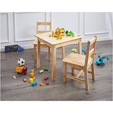 Load image into Gallery viewer, AmazonBasics Kids Solid Wood Table and 2 Chair Set, Natural
