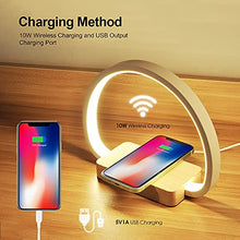 Load image into Gallery viewer, Bedside Table Lamp with USB Port, Table Light with Wireless Charger, Night Light with Touch Control 3 Color Modes&amp;Stepless Dimming for Reading, Bedside, Bedroom, Living Room, Nightstands, Office Use
