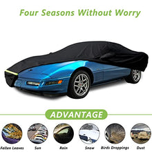Load image into Gallery viewer, Yixin Waterproof Car Covers for 1984-1996 C4 Corvette, Car Cover 190T Covers Customer Fit 100% Waterproof Windproof Strap &amp; Double Door Zipper Up to 200” L (C4:(1984-1996))
