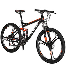 Load image into Gallery viewer, Full Suspension Mountain Bike 21 Speed Bicycle 27.5 inches Mens MTB Disc Brakes Orange (3 Spoke mag Wheels)
