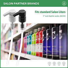 Load image into Gallery viewer, Bar5F Universal Pumps for Shampoo, Conditioner, Gel, Body Wash, etc, For 1 Liter/33.8 Ounce/1000ml Bottles, set of 2, Black &amp; White
