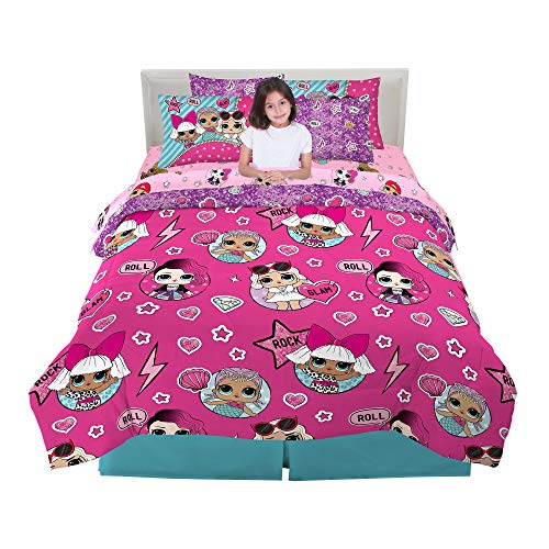 Franco Kids Bedding Super Soft Comforter and Sheet Set with Sham, 7 Piece Full Size, LOL Surprise