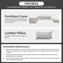 Load image into Gallery viewer, Outdoor Wicker Furniture Couch Set 5 Pieces, Patio Furniture Sectional Sofa with Grey Cushions and Furniture Covers
