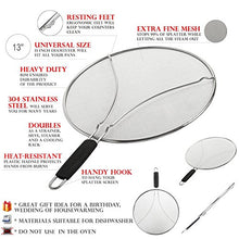 Load image into Gallery viewer, Grease Splatter Screen for Frying Pan 13&quot; - Stops 99% of Hot Oil Splash - Protects Skin from Burns - Splatter Guard for Cooking - Iron Skillet Lid Keeps Kitchen Clean - Stainless Steel

