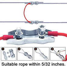 Load image into Gallery viewer, GradenNow Upgraded 25 PCS M5 Poly Rope Connector Wires Splicer Galvanized Steel Connector Kit for Electric Fences + 3 PCS Polyrope to Polyrope Connector Silicone Copper Conductive Wires + Sleeve Tool
