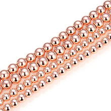 Load image into Gallery viewer, 3 Strands Top Quality Natural Hematite Rose Gold Plated Gemstone 10mm Round Loose Stone Beads (120-129pcs Total) for Jewelry Craft Making GFC4-10
