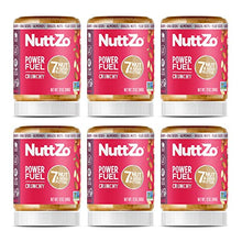 Load image into Gallery viewer, Natural Power Fuel Crunchy Nut Butter by NuttZo | 7 Nuts &amp; Seeds Blend, Paleo, Non-GMO, Gluten-Free, Vegan, Kosher | 1g Sugar, 6g Protein | 12oz Jar (Pack of 6)
