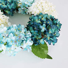 Load image into Gallery viewer, HEBE 16" Artificial Hydrangea Wreath for Front Door Flower Wreath Farmhouse Welcome Door Wreath Fall Autumn Thanksgiving Holiday Wall Window Hanging Decor
