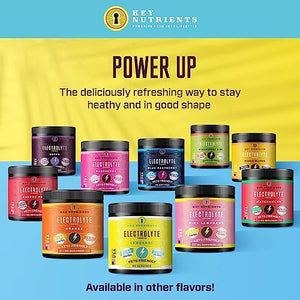 KEY NUTRIENTS Electrolytes Powder No Sugar - Refreshing Lemonade Electrolyte Drink Mix - Hydration Powder - No Calories, Gluten Free - Powder and Packets (20, 40 or 90 Servings)