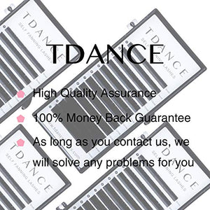 TDANCE Eyelash Extension Supplies Rapid Blooming Volume Eyelash Extensions Thickness 0.07 D Curl Mix 14-19mm Easy Fan Volume Lashes Self Fanning Individual Eyelashes Extension (D-0.07,14-19mm)