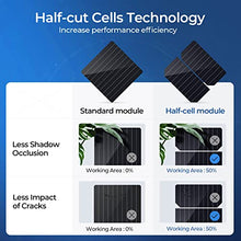 Load image into Gallery viewer, BougeRV 9BB 100 Watts Mono Solar Panel,21.9% High Efficiency Half-Cut Cells Monocrystalline Technology Work with 12 Volts Charger for RV Camping Home Boat Marine Off-Grid.
