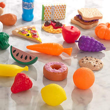 Load image into Gallery viewer, KidKraft 30-Piece Plastic Play Food Set, Fruits, Veggies, Sweets and More, Use with Play Kitchens, Gift for Ages 3+
