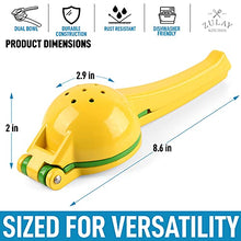 Load image into Gallery viewer, Zulay Metal 2-In-1 Lemon Lime Squeezer - Hand Juicer Lemon Squeezer - Max Extraction Manual Citrus Juicer
