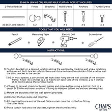 Load image into Gallery viewer, Chaps Ball ¾” Diameter Window Curtain Rod and Finial Set, 35"-66", Off White
