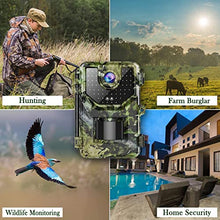 Load image into Gallery viewer, 1520P 20MP Trail Camera, Hunting Camera with 120°Wide-Angle Motion Latest Sensor View 0.2s Trigger Time Trail Game Camera with 940nm No Glow and IP66 Waterproof 2.4” LCD 48pcs for Wildlife Monitoring
