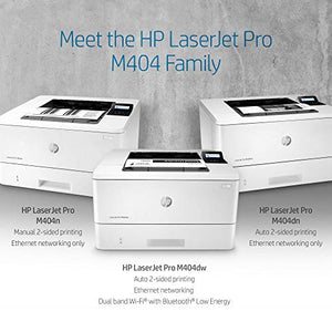HP LaserJet Pro M404dw Monochrome Wireless Laser Printer with Double-Sided Printing, Works with Alexa (W1A56A)