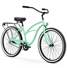 Load image into Gallery viewer, sixthreezero Around The Block Women's Single-Speed Beach Cruiser Bicycle, 26" Wheels, Mint Green with Black Seat and Grips, Model:630042
