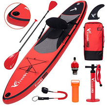 Load image into Gallery viewer, Freein Stand Up Paddle Board Kayak SUP Inflatable Stand up Paddle Board SUP 10'/10'6”x31 x6, 2 Blades Paddle, Dual Action Pump, Triple Fins, Leash, Backpack
