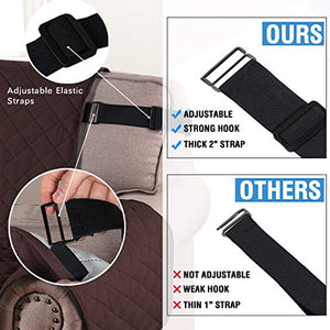 Reversible Recliner Cover Recliner Slipcover Recliner Furniture Protector 2" Elastic Strap Slip Resistant Water Repellent Slipcover Seat Width Up to 22"(Recliner 79"L x 68"W, Brown/Beige)