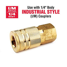 Load image into Gallery viewer, Primefit IP1414FS-B25-P (25 Pack) Industrial Style Air Quick Connect Plugs/Nipples 1/4" x 1/4" Female NPT
