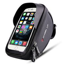 Load image into Gallery viewer, Wallfire Bike Phone Mount Bag, Bicycle Frame Bike Handlebar Bags with Waterproof Touch Screen Phone Case (Black)
