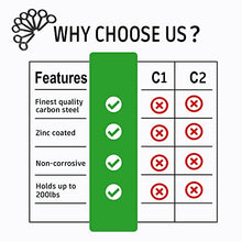 Load image into Gallery viewer, ZYRAW Pack of 10 Eye Hooks Screw Carbon Steel 3.2 inches Zinc Plating on Bolt Eye Hook for Rust Resistance Self Tapping Screw Eyes for Hanging Items, Securing Cables and Lifting Loads
