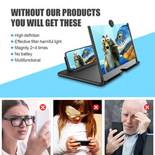 Load image into Gallery viewer, 12" Cell Phone Screen Enlarger Magnifier 2022 Newest Version, HD Pull Type Smartphone Screen Amplifier for Movies, Videos and Gaming, Foldable Phone Magnifying Screen Compatible with Most Smartphones
