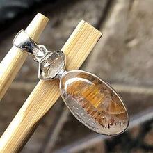 Load image into Gallery viewer, Natural Cacoxenite, Herkimer Diamond 925 Solid Sterling Silver Pendant 35mm
