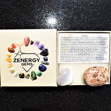 Load image into Gallery viewer, Zenergy Gems Selenite Charged Hand-Carved Natural Peruvian Leopardskin Jasper Palm Stone/Worry Stone + Selenite Heart Charging Crystal [Included]
