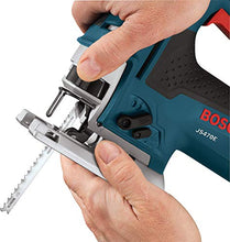 Load image into Gallery viewer, BOSCH Power Tools Jig Saws - JS470E Corded Top-Handle Jigsaw - 120V Low-Vibration, 7.0-Amp Variable Speed For Smooth Cutting Up To 5-7/8" Inch on Wood, 3/8" Inch on Steel For Countertop, Woodworking , Blue
