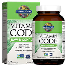 Load image into Gallery viewer, Garden of Life Vitamin B Complex - Vitamin Code Raw B Complex - 120 Vegan Capsules, High Potency B Complex Vitamins for Energy &amp; Metabolism with B6, Folate &amp; B12 as Methylcobalamin plus Probiotics
