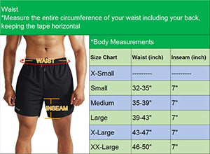 Neleus Men's 2 in 1 Running Shorts with Liner,Dry Fit Workout Shorts with Pockets,6070,2 Pack,Black/Navy Blue,US XL,EU 2XL