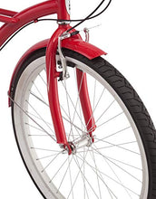 Load image into Gallery viewer, Schwinn Sanctuary 7 Comfort Cruiser Bike, Featuring Retro-Styled 16-Inch/Small Steel Step-Through Frame and 7-Speed Drivetrain with Front and Rear Fenders, Rear Rack, and 26-Inch Wheels, Red
