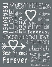 Load image into Gallery viewer, Blankiegram I Love You Throw Blanket The Perfect Caring Gift for Best Friends, Couples &amp; Family (Grey)
