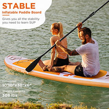 Load image into Gallery viewer, SYCEES 10’10”x30”x6”, 308lbs Capacity, All-Around Inflatable Stand Up Paddle Board - Stable, Versatile, Durable and Lightweight SUP for All Skill Levels (Orange)
