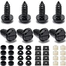 Load image into Gallery viewer, License Plate Screws - Black, 8 Pcs Stainless Steel Fastener Kit, for Securing License Plates Frames or Covers on Cars, Trucks, SUVs (Black)
