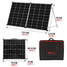 Load image into Gallery viewer, DOKIO Portable Foldable 150W 18v Solar Suitcase Monocrystalline, Folding Solar Panel Kit with Controller to Charge 12 Volts Batteries (AGM Lead/Acid Types Vented Gel) RV Camping Boat
