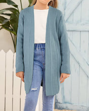 Load image into Gallery viewer, Girls Long Knit Cardigan Sweater Open Front Long Sleeve Fall Spring Outwear
