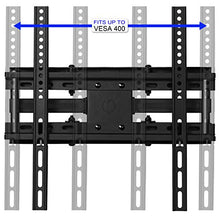 Load image into Gallery viewer, Cheetah Mounts Dual Articulating Arm TV Wall Mount Bracket for 20-65” TVs up to VESA 400 and 115lbs, Mounts on Studs up to 16” and Includes a Twisted Veins 10’ HDMI Cable &amp; 6” 3-Axis Magnetic Bubble
