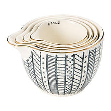 Load image into Gallery viewer, Creative Co-Op Stoneware, Black &amp; White, Set of 4 Measuring Cup, 4.5"
