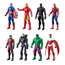 Load image into Gallery viewer, Marvel Avengers Action Figures - Iron Man, Hulk, Black Panther, Captain America, Spider Man, Ant Man, War Machine &amp; Falcon! (8 Action Figures)

