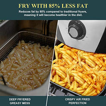 Load image into Gallery viewer, Secura Air Fryer XL 5.3 Quart 1700-Watt Electric Hot Air Fryers Oven Oil Free Nonstick Cooker w/Additional Accessories, Recipes, BBQ Rack &amp; Skewers for Frying, Roasting, Grilling, Baking (Silver)
