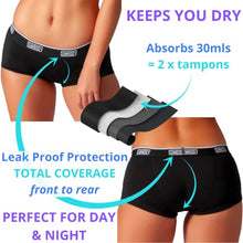 Load image into Gallery viewer, Bambody Absorbent Boyshort: Classic Fit Trunk Style Underwear for Period Protection (Single Pack: Black, Medium)
