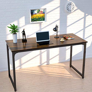 Foxemart 47 Inch Computer Desk Sturdy Office Desks 47” Modern PC Laptop Notebook Study Writing Table for Home Office Workstation, Rustic Brown