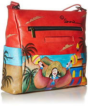Load image into Gallery viewer, Anna by Anuschka Hand Painted Leather Women&#39;s Crossbody with Side Pockets, Viva Cuba
