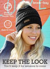 Load image into Gallery viewer, Pom Pom Beanie Winter Hat For Women - Faux Fur Pompom Warm, Thick &amp; Chunky Soft Cable Knit Hats - Cute &amp; Trendy Cold Weather Knitted Caps - Stylish &amp; Trendy Snow &amp; Ski Beanies for Ladies
