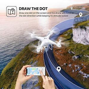 Potensic T25 GPS Drone, FPV RC Drone with Camera 1080P HD WiFi Live Video, Dual GPS Return Home, Quadcopter with Adjustable Wide-Angle Camera- Follow Me, Altitude Hold, Long Control Range, White