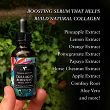 Load image into Gallery viewer, Collagen Boosting Facial Serum by Baja Basics 100% Natural, Skin Brightening, Anti Aging, Vitamin C, Deep Hydration for Dry Skin, Collagen Building, Organic Face Moisturizer 1oz
