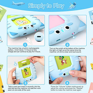 Talking Flash Cards Learning Toys: Talking FlashCards Learning Toys for 2 3 4 5 6 Year Old Boys Girls - Educational Flash Cards for Toddlers Baby - Electronic Flash Cards Toys & 224 Words (Best Blue)